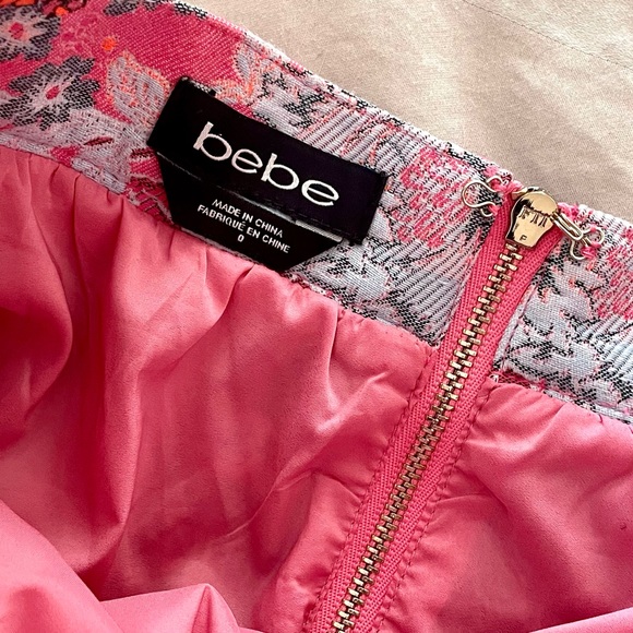 Bebe Floral Jacquard Mini Skirt - Picture 2 of 6